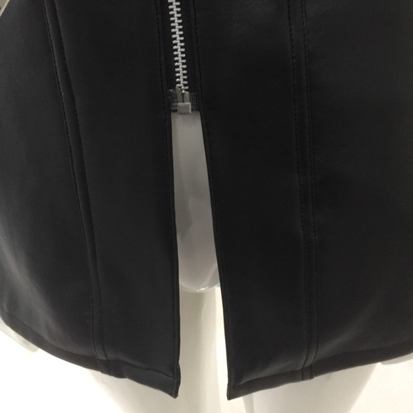 BB Dakota Vintage Faux Leather Jacket / Coat Silver Zip Up Detailing - Medium - Picture 3 of 7